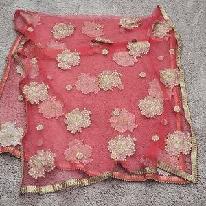Red Net Dupatta